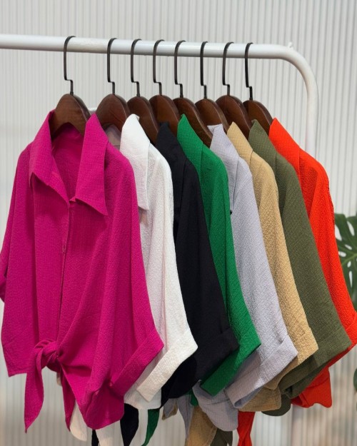  🔸️شومیز جلو گره ساده 