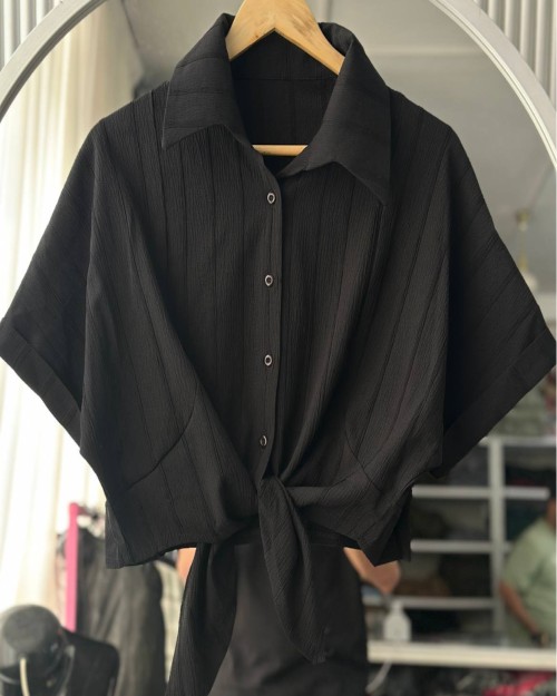  شومیز جلو گره ساده 