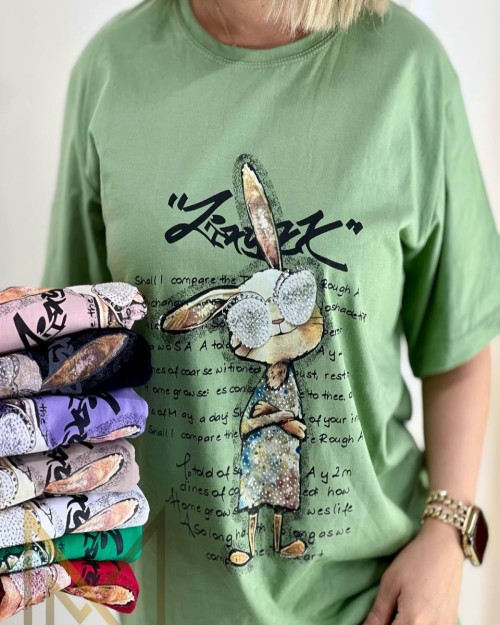  تیشرت پنبه نگینی 