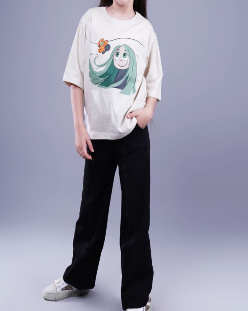  تیشرت وشلوار دخترانه باگردنبند ست 