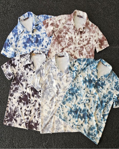  پیراهن مراکشی یقه انگلیسی طرح دار 