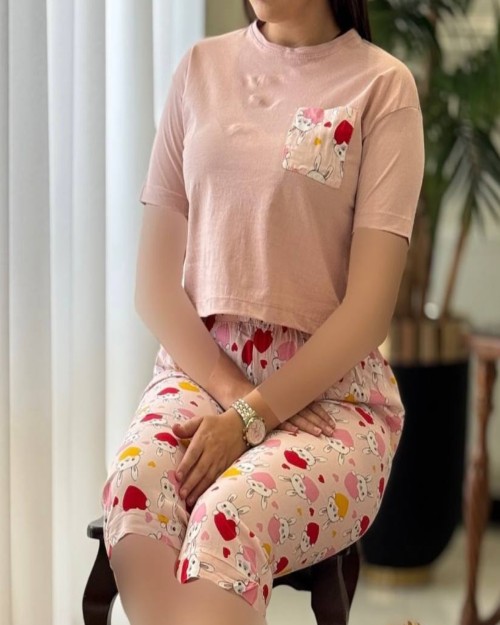  ست کراپ و شلوار برمودا 