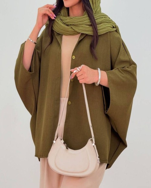  شومیز پانچو جلو دکمه مشخصات