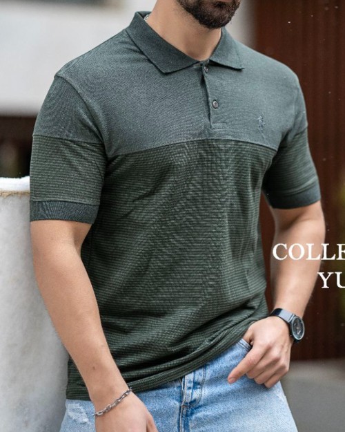  تیشرت پنبه ویژه رینگِر اعلاء دو تیکه یقه دار 