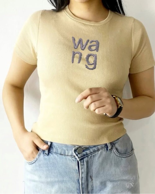  تیشرت کراپ جلو گلدوزی 