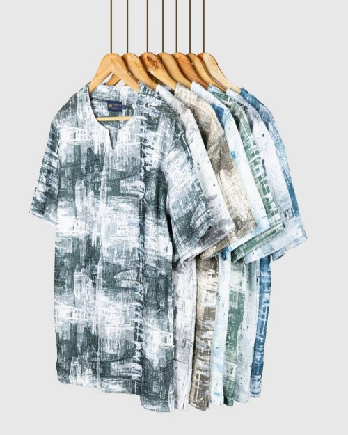  تیشرت یقه کوبایی کد 21689 