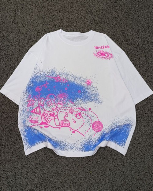  تیشرت لانگ سوپر پنبه طرح کهکشان 