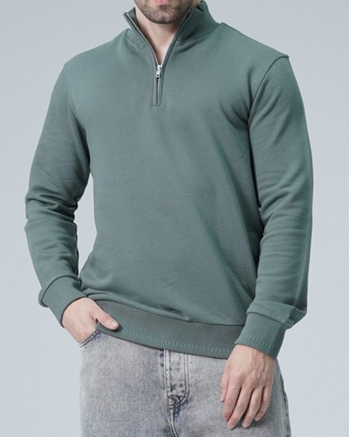  دورس نیم زیپ یقه ایستاده 