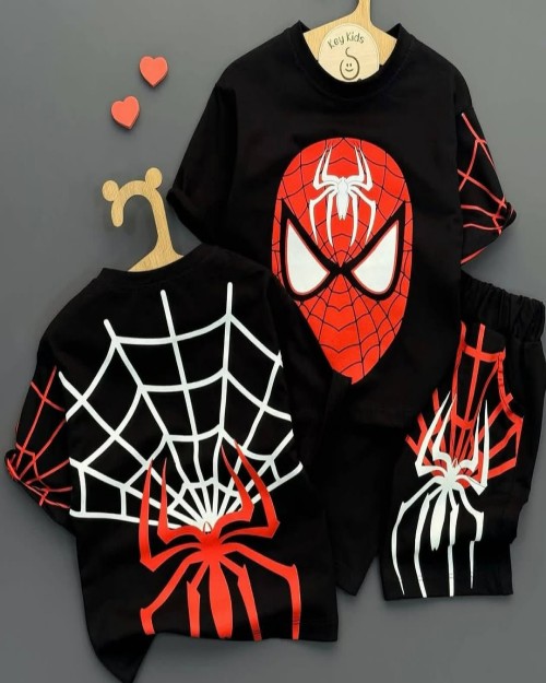  ست پسرانه تیشرت و شلوارک طرح مردعنکبوتی مشخصات